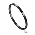 Minimalist 4mm black stainless steel open bangle bracelet with a smooth polished finish - Circumference 16.5cm / 4MM Black