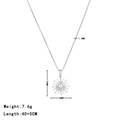 Collana con pendente a girasole in argento con perla centrale e finitura lucida - Argento