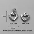 Silver stainless steel heart pendant with beaded edge measuring 13mm by 14mm - Beaded Edge Heart Pendant (P00026S)
