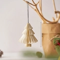 Addobbo per albero di Natale a nido d'ape in carta crema 10cm con bordi glitter oro - Albero di Natale Origami Bianco