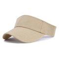 Khaki breathable cotton open top sun visor hat for running and outdoor sports - One Size / Khaki