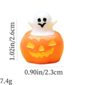Detailed view of Halloween ghost sitting in pumpkin showing precise 2.6cm height measurements - White Ghost in Pumpkin