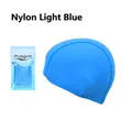Elastic light blue nylon swimming cap with transparent packaging for adults - One Size / Nylon Light Blue