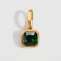 Exquisiter 14K Gold Edelstahl Mai Smaragd Geburtsstein Anhänger - Mai Dunkelgrün - Gold