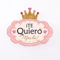 Pink crown foil balloon with Te Quiero Mucho text and gold crown for Mother's Day, 60x62cm - Pink Spanish Crown Cloud