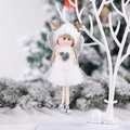Decorazione natalizia angelo renna con gonna in tulle bianco e ali argentate glitter - Ragazza Bianca Con Cuore