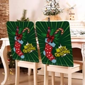 Housses de chaise de Noël vertes avec motif de chaussettes et texte Merry Christmas - Nouvelle Chaussette de Noël Verte (YTM2-1)