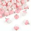 Ciondoli a fungo in resina rosa per la creazione di gioielli fai da te bracciali orecchini - Set da 6 / Rosa