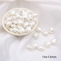 Weiße herzförmige Perlen 14x13mm für DIY Schmuckherstellung in einer Keramikschale - Stil 05 Herzform 14x13mm Weiß 20 Stk./Packung