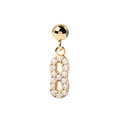Sparkling S925 silver number 8 drop earring with cubic zirconia pavé in gold finish - Gold Number 8 Pendant