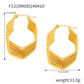 Mehrlagige geometrische Ohrringe mit Goldbeschichtung, Größe 3,6 cm mal 2,5 cm - F1319-Mehrlagig Geometrisch
