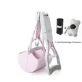 Pink pet waste scooper set with foldable handle, bone dispenser, and 20 trash bags - Large Taro Purple + Bags + Bone Dispenser