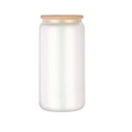 Sublimations 12oz Milchglas Mason Jar mit natürlichem Bambusdeckel und Zylinderform - 16OZ Chamäleon - Grün