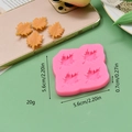 Pink maple leaf silicone mold with dimensions for chocolate and fondant cake decoration - Maple Leaf Style (2)