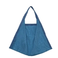 Borsa tote blu ciano minimalista in nylon stropicciato con tracolla integrata - Verde petrolio