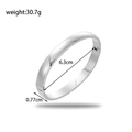 Polished silver stainless steel oval bangle with hinged clasp, 6.3cm inner diameter - Silver Wide (BR-212)
