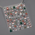 Adesivi per nail art natalizi con Babbo Natale, pupazzi di neve e fiocchi in rosso e verde - TS-3274 Fiocco di Neve Notte Silenziosa