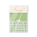 Dettaglio macro degli adesivi nail art MS-95 a scacchi verdi e bianchi con 24 pezzi unici - Scacchiera Verde (MS95)