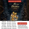 Golden Christmas gift box static window decal with Merry Christmas text for shop decoration - SDUV-352B Static Glue-free / Small Size【40*75CM】