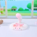 Cute cartoon cat desktop ornament in white with pink ears and funny Chinese text - Small Pink Cat (1257-1)