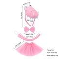 Pink crocodile costume set for girls including headband, bowtie, tail, and tutu skirt - 3D Pink Dinosaur 3-piece Set + Pink Tutu