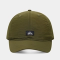 Detail of army green quick-dry baseball cap with mountain logo and breathable nylon fabric - Adjustable / Army Green