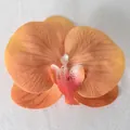 Testa di orchidea artificiale con sfumatura rosa arancio e petali dalla trama realistica - Pellicola 3D Caffè N. 2 (Grande)