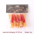 Detailed view of Halloween monster finger claws in retail packaging with hanging card - Large Red Nails (9*2cm) 10pcs