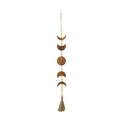 Decorazione da parete boho fasi lunari con perle di legno e nappe in cotone - 75*7cm / Marrone