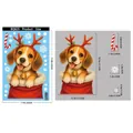 Size chart for Christmas puppy window decal BQ625, static cling for festive decoration - Beagle in Christmas Stocking Style (BQ625)