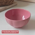 4.5-inch raspberry pink ceramic rice bowl with petal texture and 11cm diameter - Single Piece / Raspberry Pink