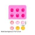Stampo in silicone rosa con 6 forme cartoon per cioccolato, caramelle e resina DIY - B210 / Rosa