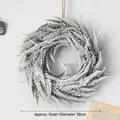 Nordic white flocked Christmas wreath with snow effect for elegant door and wall decoration - South Pole Wreath (Outer Diameter Approx. 30cm)