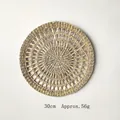 Handcrafted 30cm bohemian seagrass wall decor with radial openwork weaving texture - Flat Rush Hollow 30cm