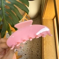 Y2K style large pink jelly hair claw clip with a glossy translucent finish for women - Jelly Pink