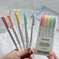 5-pack dual-tip mild highlighters in soft pastel Morandi tones for journaling - Smoke Color 5pcs