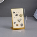White velvet jewelry display stand with gold metal frame for earrings 10.3cm x 6cm - 24-hole Beige Earring Rack