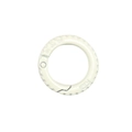 Creamy white round alloy spring ring key chain connector with engraved 42/50-16 marking - Beige