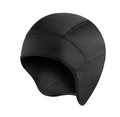 Black windproof thermal cycling cap with ear flaps and fleece lining for outdoor sports - Warm Cap Basic Black
