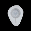 Mini silicone mold featuring heart-shaped cavity in translucent white for DIY chocolate - Style 5-Heart Lollipop / Clear