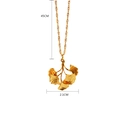 Goldene Ginkgoblatt-Halskette mit natürlicher Blattstruktur und 45 cm langer Wellenkette - Halskette