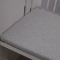 Fitted sheet for baby crib in soft heather grey knitted cotton fabric for toddlers - Light Gray / 140*70cm