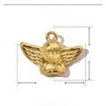 Macro detail of a gold angel charm with specific size dimensions of 15mm by 10mm - Gold Angel Shape