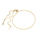 Adjustable golden S925 sterling silver box chain bracelet with heart charm detail - 925 Silver / Gold