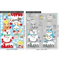 Christmas wall decal size guide showing Santa and animal layout at 60x90cm dimensions - AMJ953AB Santa & Friends Stack