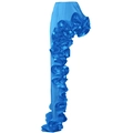 Detailed view of layered ruffles on bright blue satin swimwear with professional finish - Blue Skirt