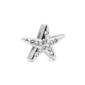 Silver starfish charm accessory with sparkling crystals and a 10mm rectangular hole - Starfish / Rectangular Hole 10*2mm / Silver