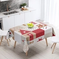 Christmas snowman patchwork tablecloth with festive red and white geometric patterns - TQZB02-10 Patchwork Snowman