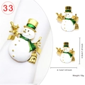 Vue détaillée du rond de serviette bonhomme de neige mesurant 4,6 cm de haut et 4,1 cm - 33