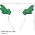 Sparkly green reindeer antler headband for Christmas hair styling measuring 25cm by 21cm - Ultrasonic Green
